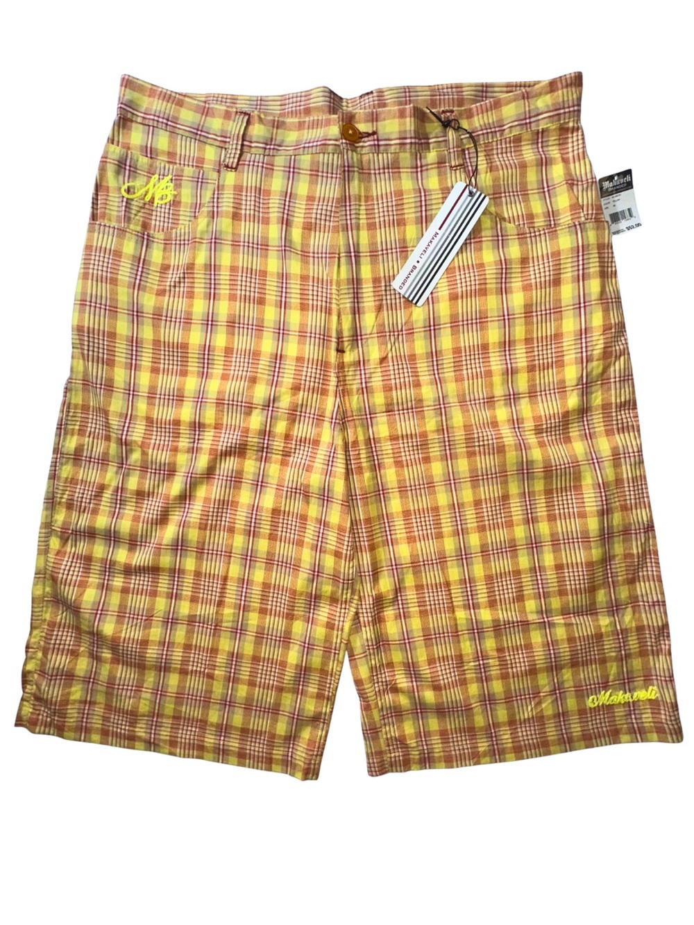 Vintage Y2K Makaveli Branded Plaid Shorts NWT Men’s 38 Hip Hop Streetwear